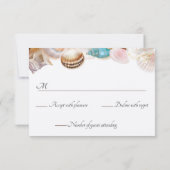 Unter dem Meer Quinceanera Party Seashells Grenze RSVP Karte (Rückseite)