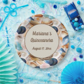 Unter dem Meer Quinceanera Party Seashells Muster Pappteller (Party)