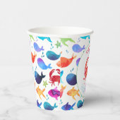 Unter dem Meer Rainbow Crab Birthday Baby Shower Pappbecher (Rechts)