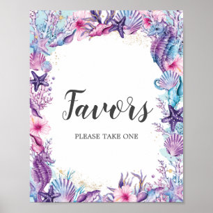 Unter dem Meer Rosa Lila Geburtstagsfeier Dekorati Poster