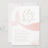 Unter dem Meer Rosa Meerjungfrau Mädchen Geburtsta Einladung (Vorderseite)