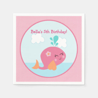 Unter dem Meer Rosa Whale Napkin Serviette