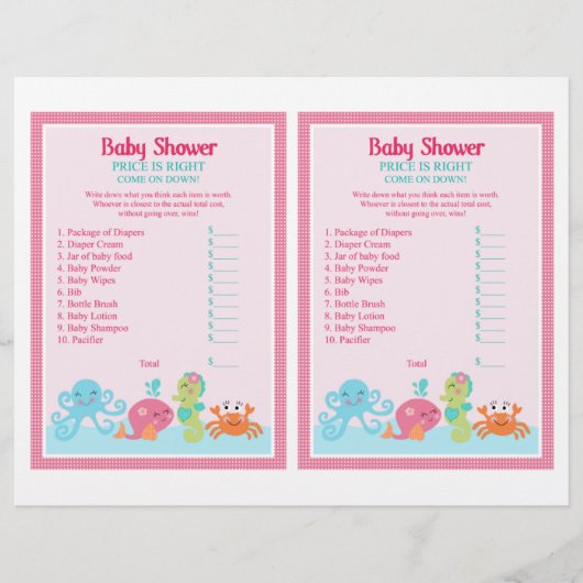 Unter dem Meer/Rosa Whale "Preis ist richtig" Spie (Vorderseite)