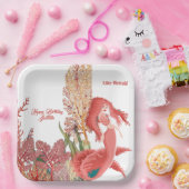 Unter dem Meer Rote Meerjungfrau Koralle Geburtsta Pappteller (Party)