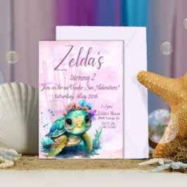 Unter dem Meer, Schildkröte 2. Geburtstag, Einladung