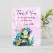 Unter dem Meer, Schildkröte Geburtstag Dankeskarte (Stehend Vorderseite)