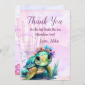 Unter dem Meer, Schildkröte Geburtstag Dankeskarte (Vorne/Hinten)