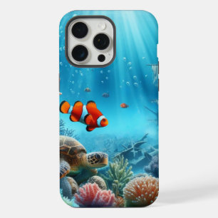 Unter dem Meer, Schildkröte, Koralle, Schiff, Clow iPhone 15 Pro Max Hülle