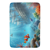 Unter dem Meer, Schildkröte, Korallen, Schiff, Clo Badematte (Vorderseite Vertikal)