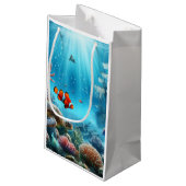 Unter dem Meer, Schildkröte, Korallen, Schiff, Clo Kleine Geschenktüte (Rückseite Schrägansicht)