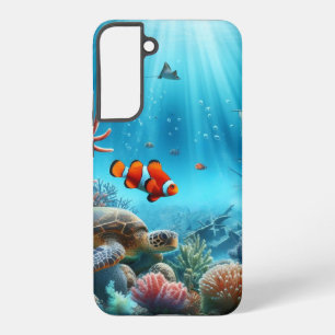 Unter dem Meer, Schildkröte, Korallen, Schiff, Clo Samsung Galaxy Hülle