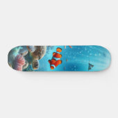 Unter dem Meer, Schildkröte, Korallen, Schiff, Clo Skateboard (Horizontal)