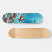 Unter dem Meer, Schildkröte, Korallen, Schiff, Clo Skateboard (Horizontal)