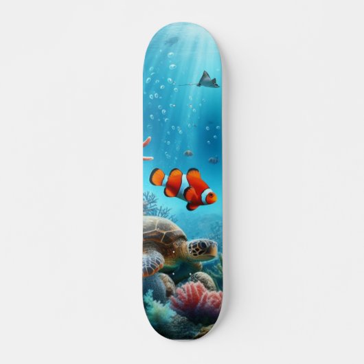 Unter dem Meer, Schildkröte, Korallen, Schiff, Clo Skateboard (Vorne)