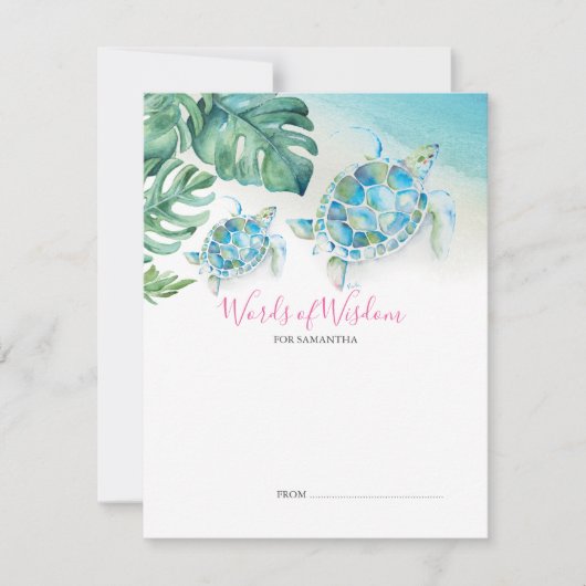 Unter dem Meer Schildkrötenduschenberater Karten (Vorderseite)