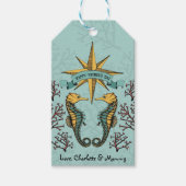 Unter dem Meer Seepferd & Korallen Nautik Geschenkanhänger (Vorderseite)