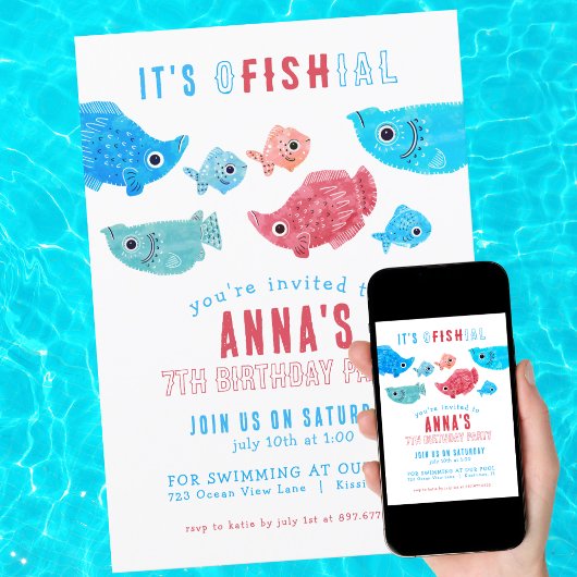 Unter dem Meer Sommer Geburtstag Einladung