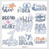 Unter dem Meer Sommerurlaub Aufkleber (Blatt)