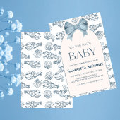 Unter dem Meer Strand Thema mit Muschel Design Bab Einladung