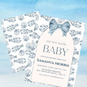 Unter dem Meer Strand Thema mit Muschel Design Bab Einladung