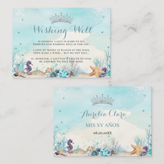 Unter dem Meer Süß 16 Quinceañera wünschen gut Begleitkarte (Vorne/Hinten)
