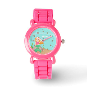 Unter dem Meer Süßes Meerjungmädchen Personalisier Armbanduhr