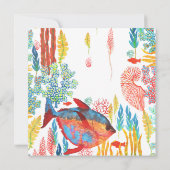 Unter dem Meer Tieraquarell Geburtstag Einladung (Rückseite)