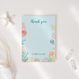 Unter dem Meer Tiere Baby Shower Dankeskarten Dankeskarte