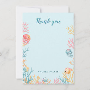 Unter dem Meer Tiere Baby Shower Dankeskarten Dankeskarte