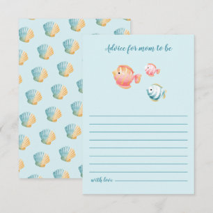 Unter dem Meer Tiere Baby Shower Ratschläge für Ma Begleitkarte