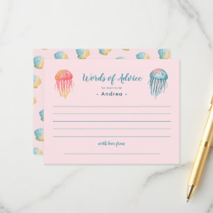 Unter dem Meer Tiere Baby Shower Worte des Ratschl Begleitkarte