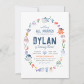 Unter dem Meer Tiere Boys Pirate Geburtstag Einladung (Vorderseite)