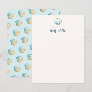 Unter dem Meer Tiere Farbige Babyparty Mitteilungskarte