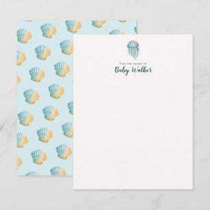 Unter dem Meer Tiere Farbige Babyparty Mitteilungskarte