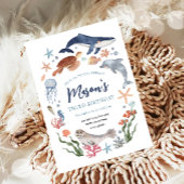 Unter dem Meer Tiere im Nautischen Ozean Junge Geb Einladung