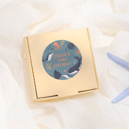 Unter dem Meer Tiere Junge Geburtstagsparty Runder Aufkleber