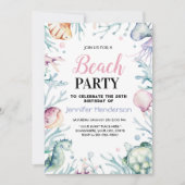 Unter dem Meer Tiere zum Geburtstag Einladung (Vorderseite)