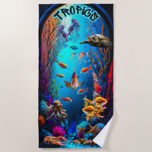 Unter dem Meer tropische Fische Strandtuch