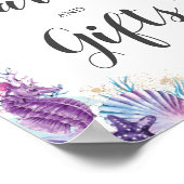 Unter dem Meer Türkis Lila rosa Karten und Geschen Poster (Ecke)