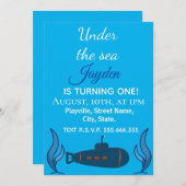 Unter dem Meer. U-Boot. Einladung (Vorne/Hinten)