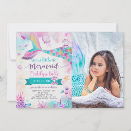 Unter dem Meer unser kleines Meerjungfrau-Foto Einladung