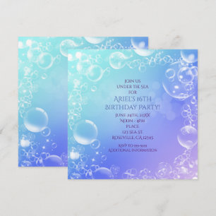 Unter dem Meer verzauberte Blasen Party-Einladunge Einladung