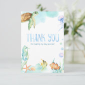 Unter dem Meer Vielen Dank Dankeskarte (Stehend Vorderseite)