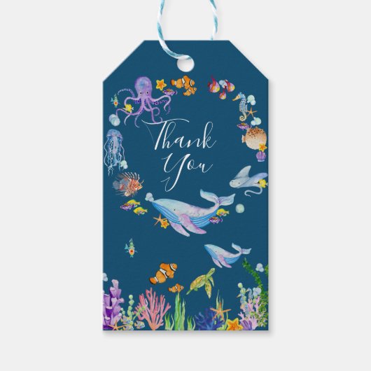 Unter dem Meer vielen Dank Geschenkanhänger (Vorderseite)
