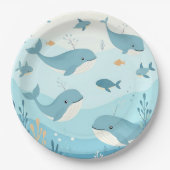 Unter dem Meer Wale & Fische Kinder Pappteller (Vorderseite)