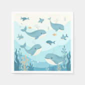 Unter dem Meer Wale & Fische Kinder Serviette (Vorderseite)