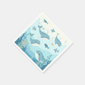 Unter dem Meer Wale & Fische Kinder Serviette (Ecke)