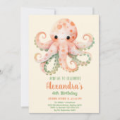 Unter dem Meer Wasserfarbe Geburtstag Einladung (Vorderseite)