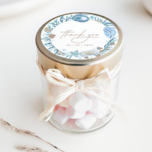 Unter dem Meer Wasserfarbe Nautic Vielen Dank für  Runder Aufkleber