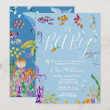 Unter dem Meer Wasserfarbe Oh Babydusche